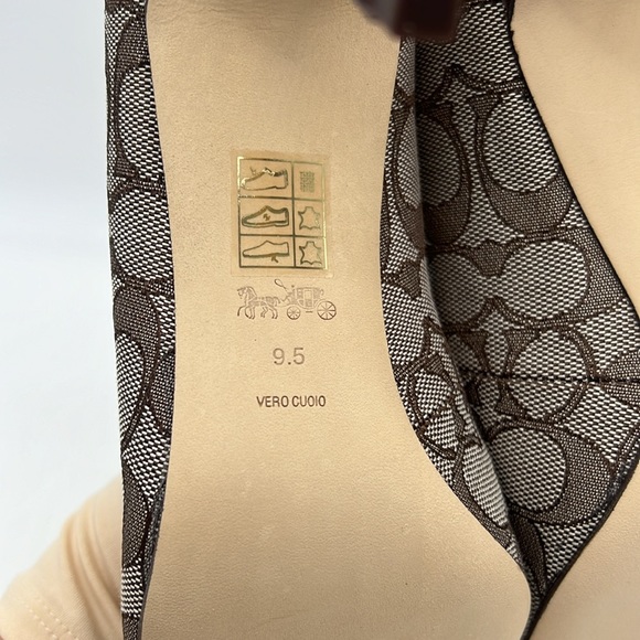 Coach Skyler Monogram Jacquard Pumps Oak Maple - Picture 12 of 15